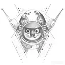 Rocket in space  tattoo design idea