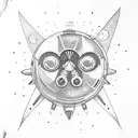 Rocket in space  tattoo design idea