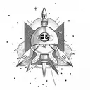Rocket in space  tattoo design idea