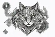 gaming main coon cat  tattoo design idea