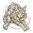 gaming main coon cat tattoo design idea
