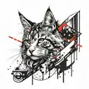 gaming main coon cat tattoo design idea