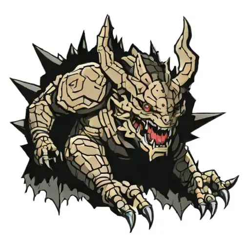 gundam and godzilla tattoo design idea