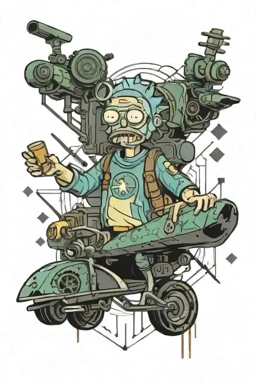 Fallout, Rick and Morty, Skateboarding, Asian food tattoo design idea