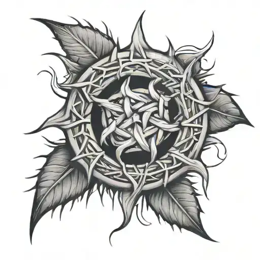 crown of thorns elbow  tattoo design idea