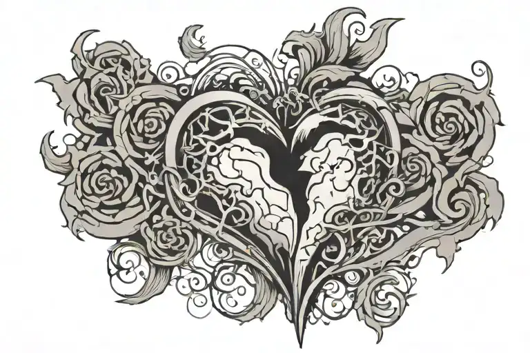 i want it to be a neck tattoo. the background is going to be a cracked brick wall with a stitched up heart that has the  tattoo design idea