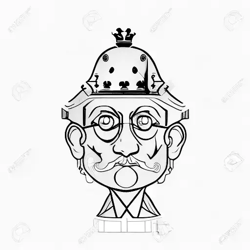 a chess farmer looking in the mirror and seeing the king in his reflection tattoo design idea