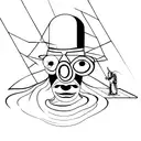 a chess farmer looking in the mirror and seeing the king in his reflection tattoo design idea