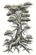 lifeless tree depicting hard work and perseverance  tattoo design idea