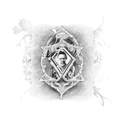 black and white memorial for both grandfathers tattoo design idea