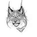 woodcut lynx tattoo design idea