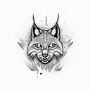 woodcut lynx tattoo design idea