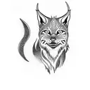 woodcut lynx tattoo design idea