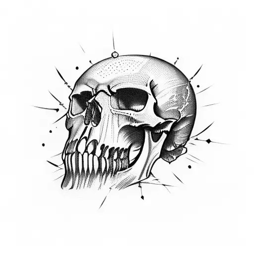 skull, death, happy, mask tattoo design idea