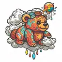 gummy bear on cloud tattoo design idea