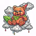 gummy bear on cloud tattoo design idea