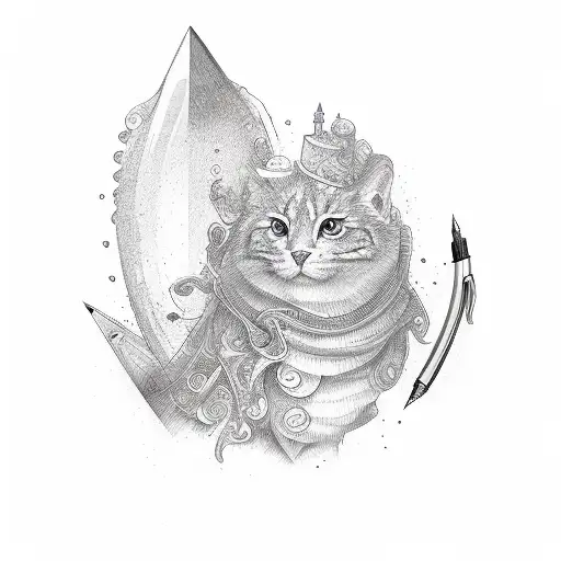 fountain pen with heartbeat tattoo design idea