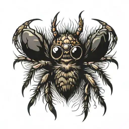 wolf spider babies tattoo design idea