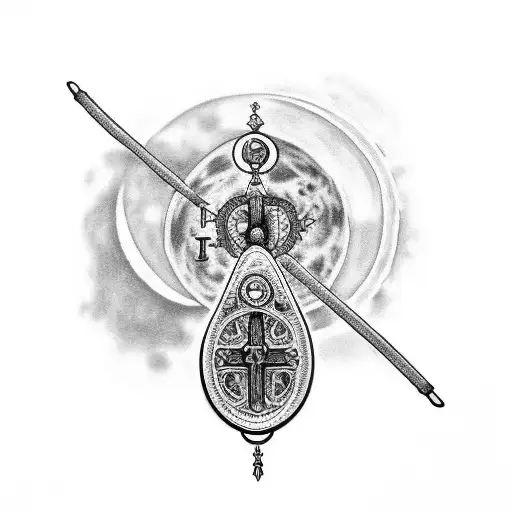 my last name Rivera with a rosary and a moon tattoo design idea