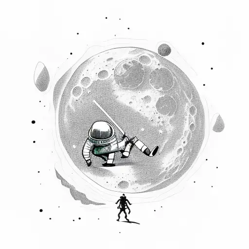 alien smoking weed wearing Jordan's sitting on the moon tattoo design idea