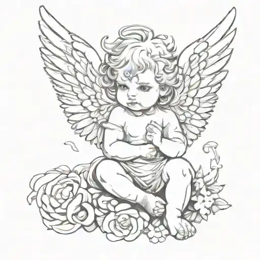 gangster cherub angel tattoo design idea
