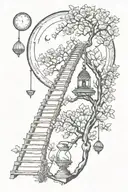lotus,hourglass,ladder,infinity,tree,moon tattoo design idea