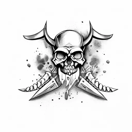 Vikinger, Obsessive, Skull, Bone, Blood, Axe tattoo design idea