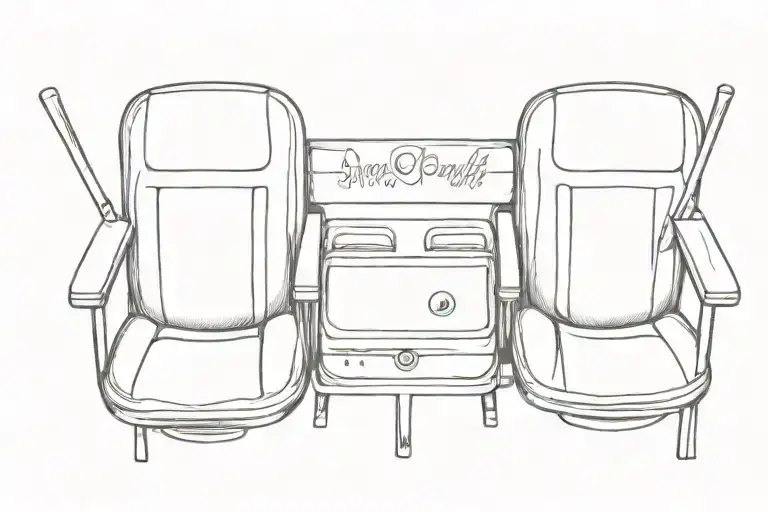 two empty baseball stadium seats tattoo design idea