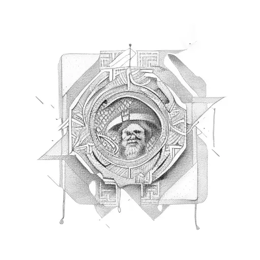 patchwork Ancient Greece simple  tattoo design idea