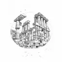 patchwork Ancient Greece simple  tattoo design idea