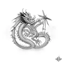 Dragon friendly small  tattoo design idea