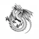 Dragon friendly small  tattoo design idea