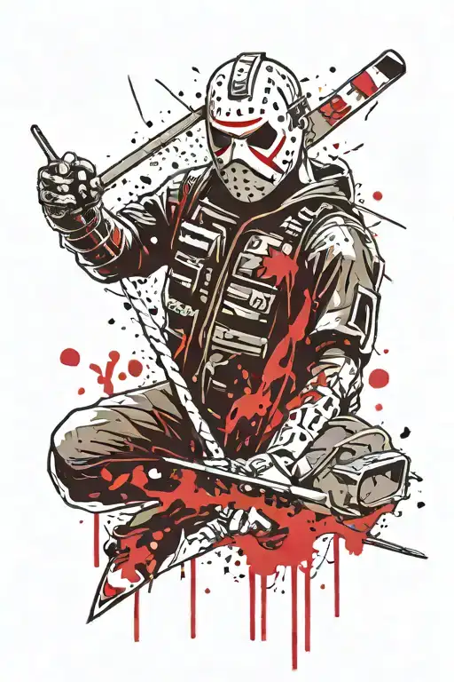 Jason Voorhees holding tattoo design idea