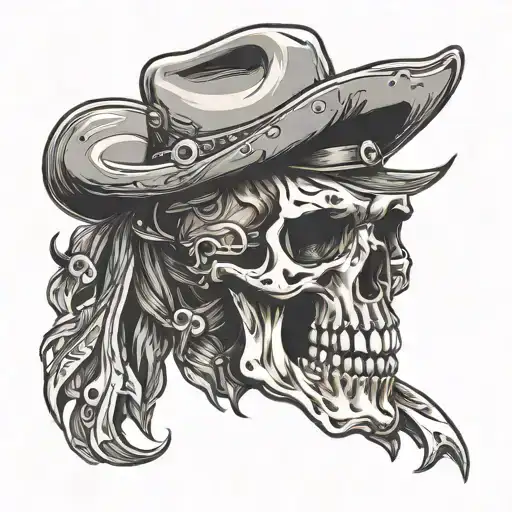 Cowboy Skull tattoo design idea