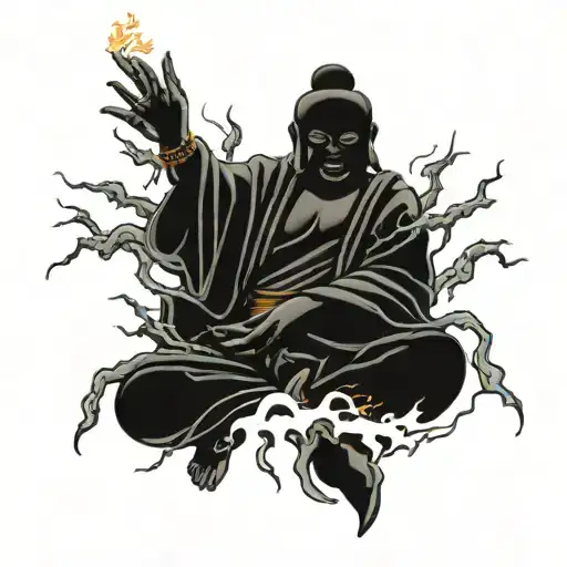 Lightning Buddha tattoo design idea