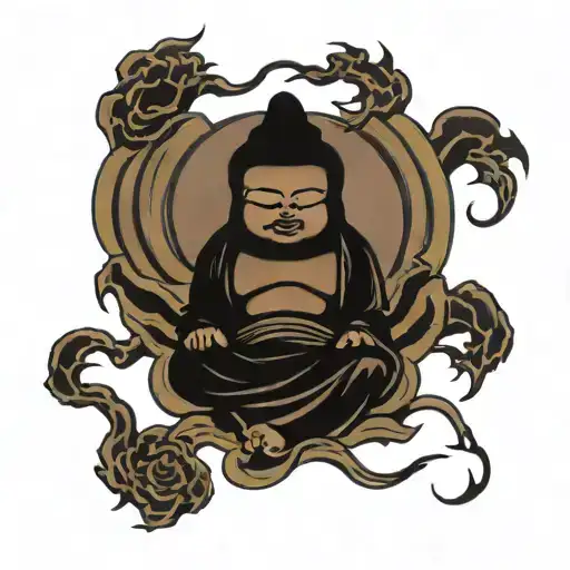 Lightning Buddha tattoo design idea