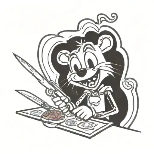 Chuck-E-Cheese with a Knife tattoo design idea