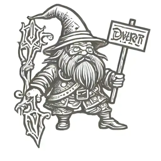 Dwarf Wizard, Emo tattoo design idea