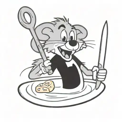 Chuck-E-Cheese with a Knife tattoo design idea