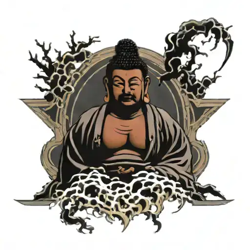 Storm Buddha, Lightning tattoo design idea