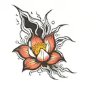Lightning Bolt and Lotus Flower tattoo design idea
