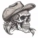 Cowboy Skull tattoo design idea