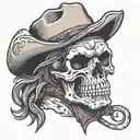 Cowboy Skull tattoo design idea