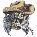 Cowboy Skull tattoo design idea