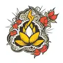 Lightning Bolt and Lotus Flower tattoo design idea