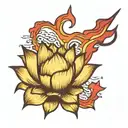 Lightning Bolt and Lotus Flower tattoo design idea