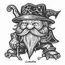 Dwarf Wizard, Emo tattoo design idea