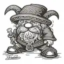 Dwarf Wizard, Emo tattoo design idea