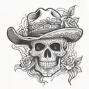 sugar skull, cowboy tattoo design idea