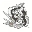 Chuck-E-Cheese with a Knife tattoo design idea